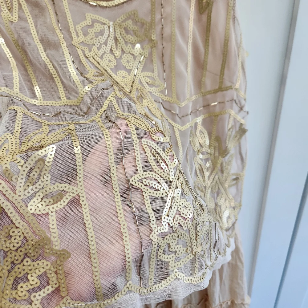 Anthropologie Ryu Maxi Sequin Boho Dress size Small - Picture 7 of 16